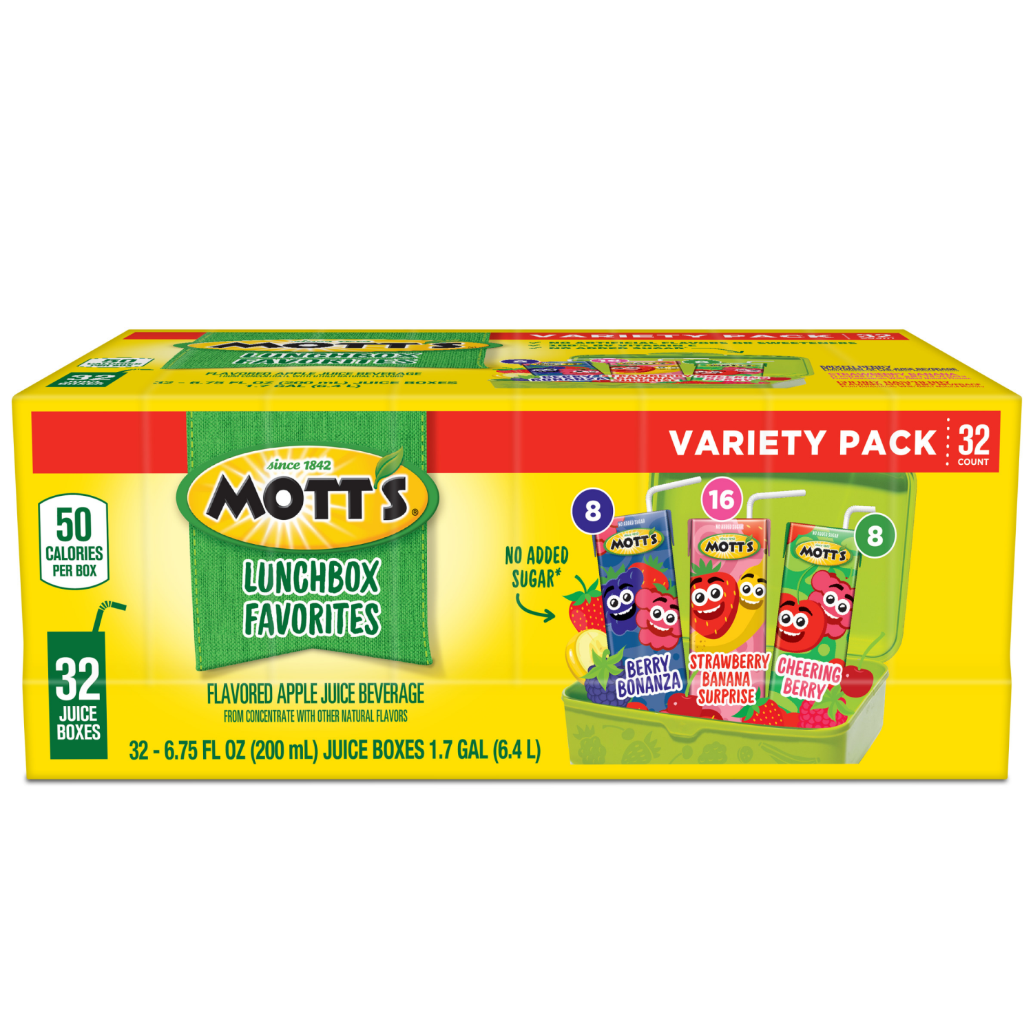 slide 4 of 6, Mott's Mott’s Lunchbox Favorites Variety Pack, 6.75 fl oz boxes, 32 pack, 32 ct