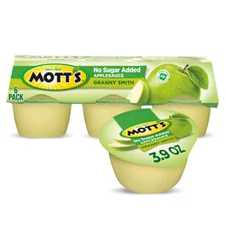 Mott's No Sugar Added Granny Smith Applesauce, 3.9 oz cups, 6 count