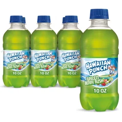 Hawaiian Punch Green Berry Rush, 10 fl oz bottles, 6 pack
