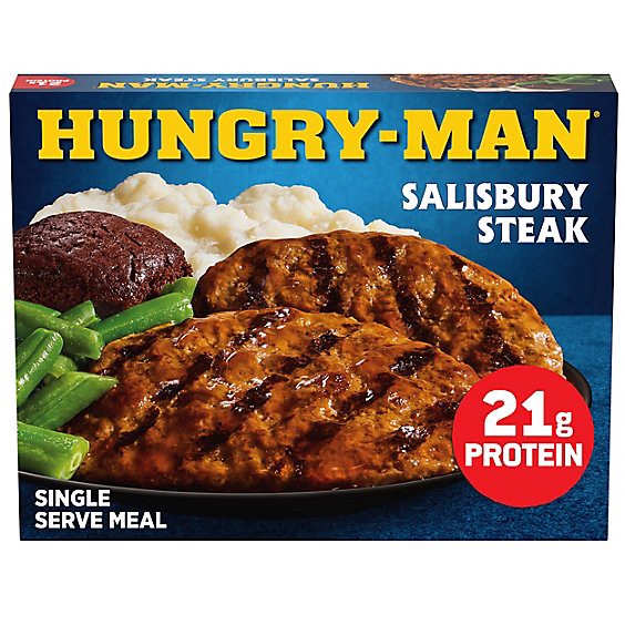 slide 1 of 15, Hungry-Man Salisbury Steak Frozen Dinner - 16 Oz, 16 oz