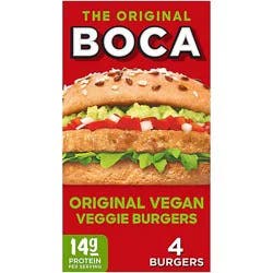 Boca Original Vegan Veggie Burgers - 4 Count