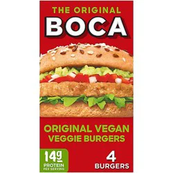 Boca Original Vegan Veggie Burgers - 4 Count