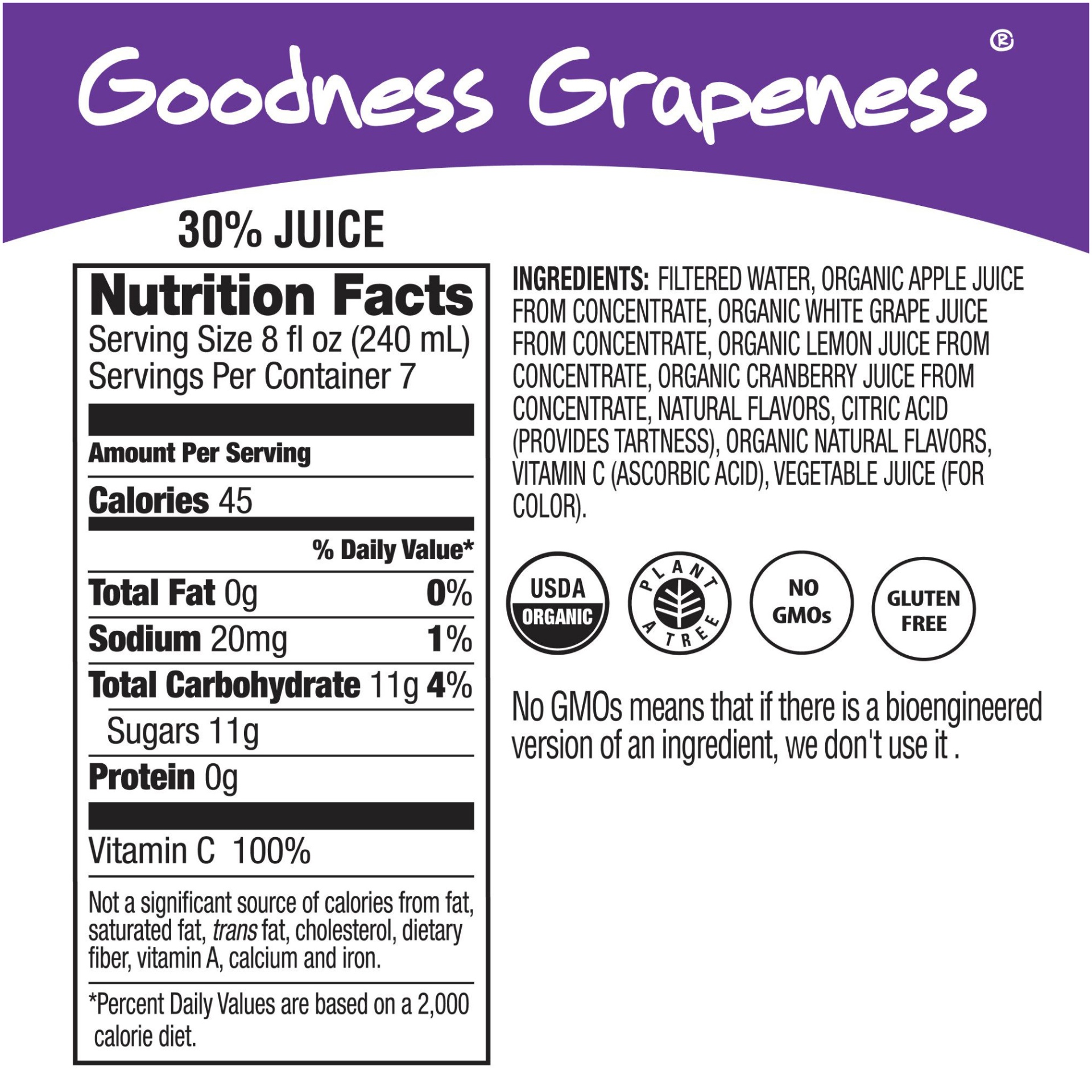 slide 2 of 2, Honest Kids Goodness Grapeness Organic Juice Drink, 59 fl oz