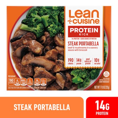 slide 1 of 1, Lean Cuisine Protein Kick Steak Portabella Frozen Entree Box - 7.5 Oz, 7.5 oz