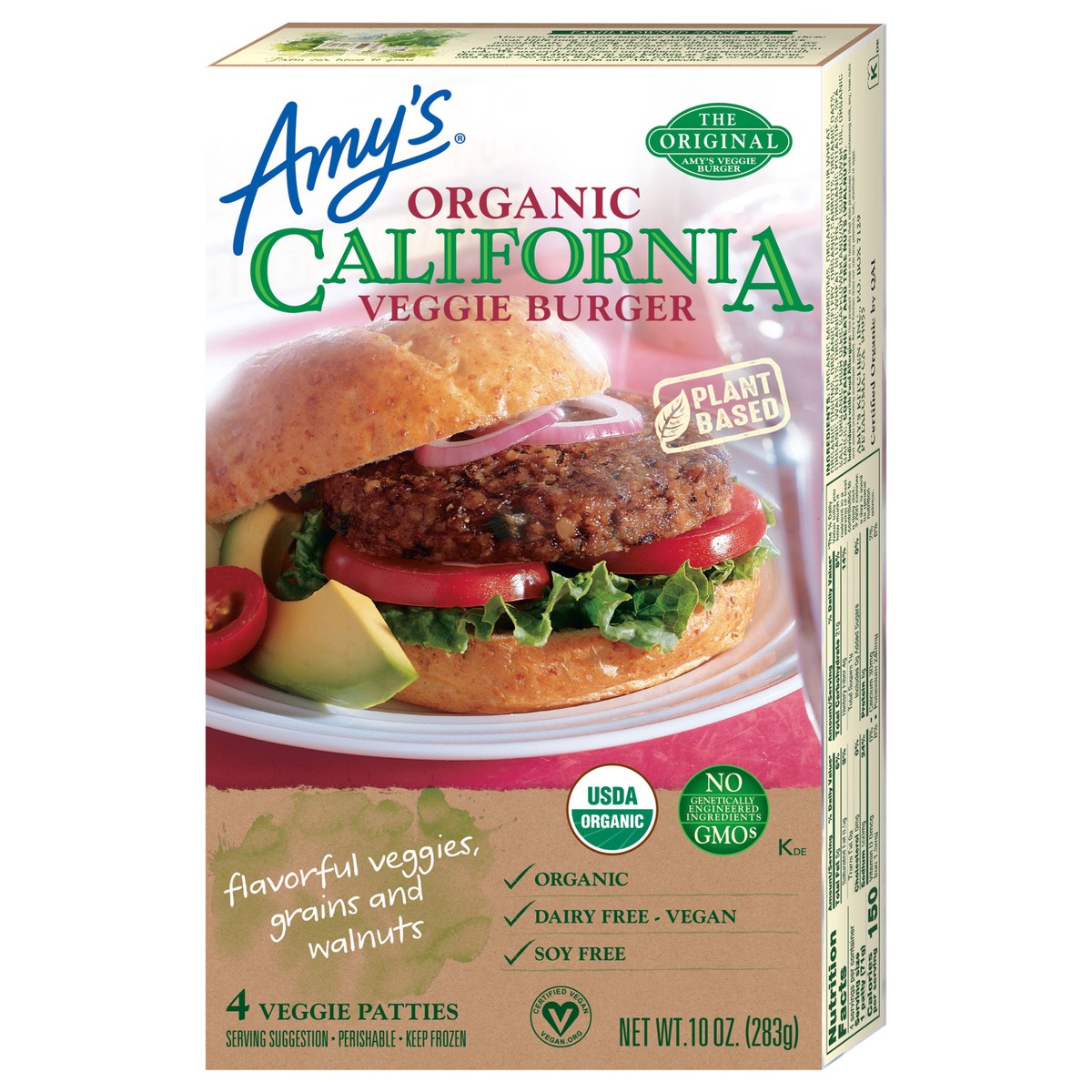 slide 4 of 9, Amys Veggie Burger California Garden Vegetables - 4 Ea, 10 oz