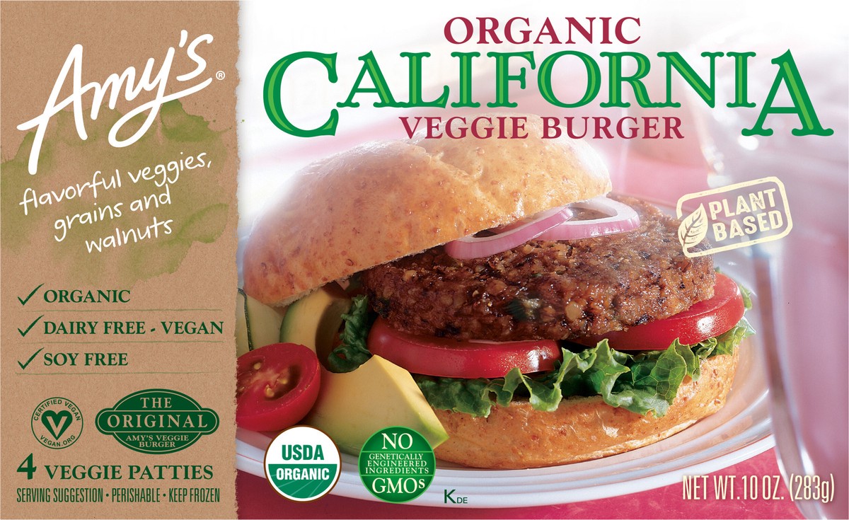 slide 8 of 9, Amys Veggie Burger California Garden Vegetables - 4 Ea, 10 oz
