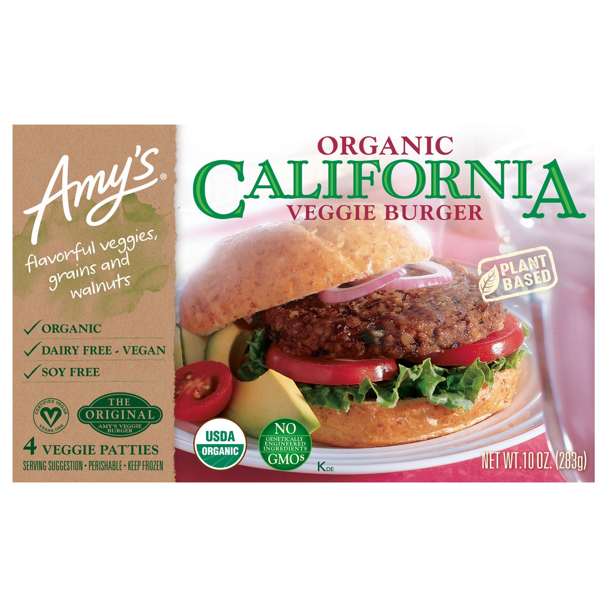 slide 9 of 9, Amys Veggie Burger California Garden Vegetables - 4 Ea, 10 oz