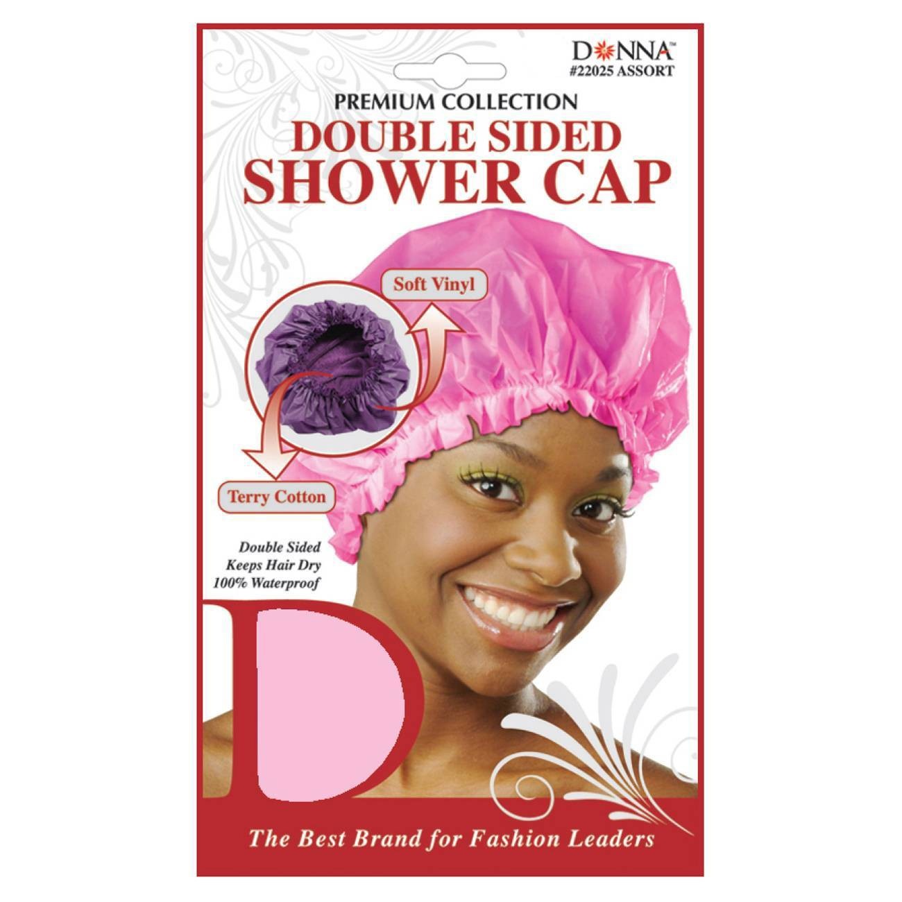 slide 1 of 1, Donna Double Sided Shower Cap, 1 ct