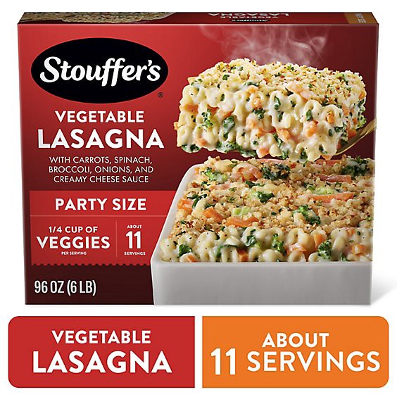 slide 1 of 1, Stouffer's Party Size Veggie Lovers Lasagna Frozen Meal - 96 Oz, 96 oz