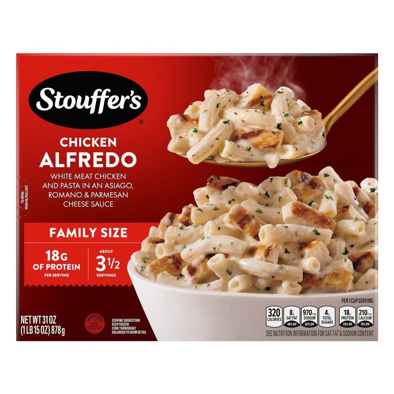 slide 8 of 9, Stouffer's Stouffers Family Size Chicken Alfredo Frozen Family Meal - 31oz​, 31 oz