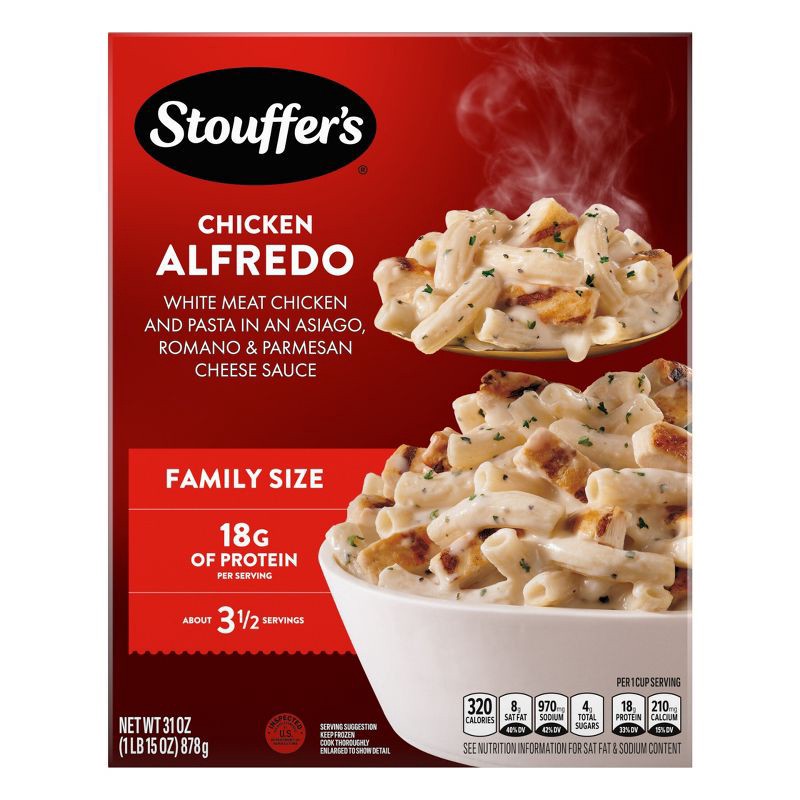 slide 9 of 9, Stouffer's Stouffers Family Size Chicken Alfredo Frozen Family Meal - 31oz​, 31 oz