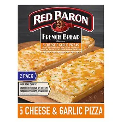 Red Baron Pizza French Bread Singles Five Cheese & Garlic 2 Count - 8.8 Oz