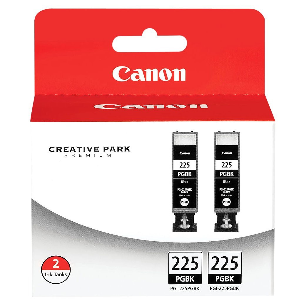 slide 1 of 1, Canon 225 2pk Ink Cartridges - Black (4530B007), 1 ct
