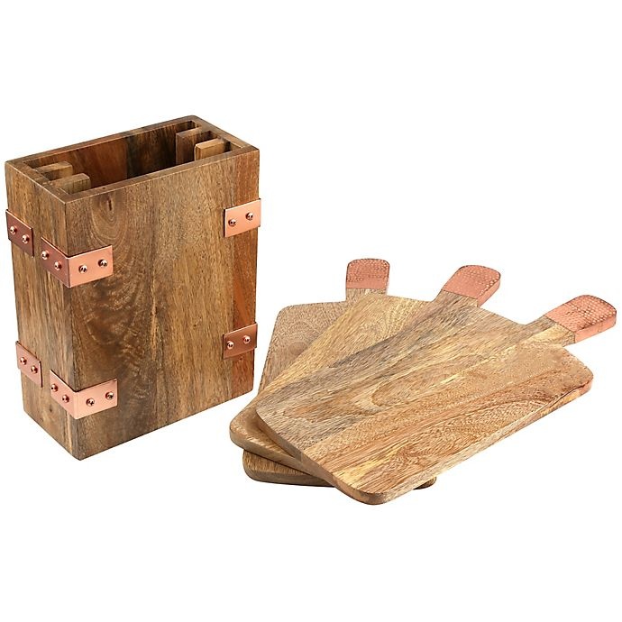 slide 1 of 2, Thirstystone4-Piece Mango Wood Serving Board Set, 1 ct