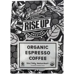 Rise Up Organic Espresso Medium Roast Whole Bean Coffee