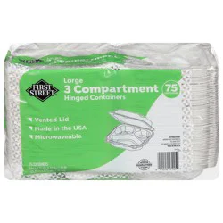 First Street 8X8 3-Compartment Hinged Containers