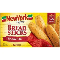 New York Bakery Bread Sticks Real Garlic 6 Count - 10.5 Oz