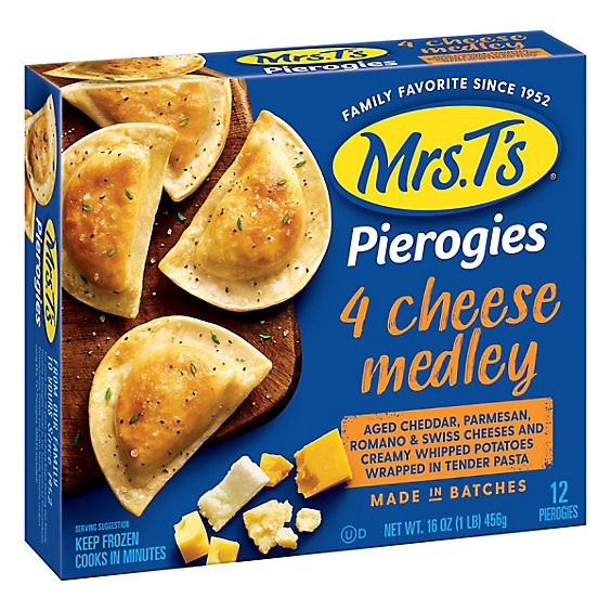 slide 1 of 1, Mrs. Ts Pierogies Four Cheese Medley 12 Count - 16 Oz, 16 oz