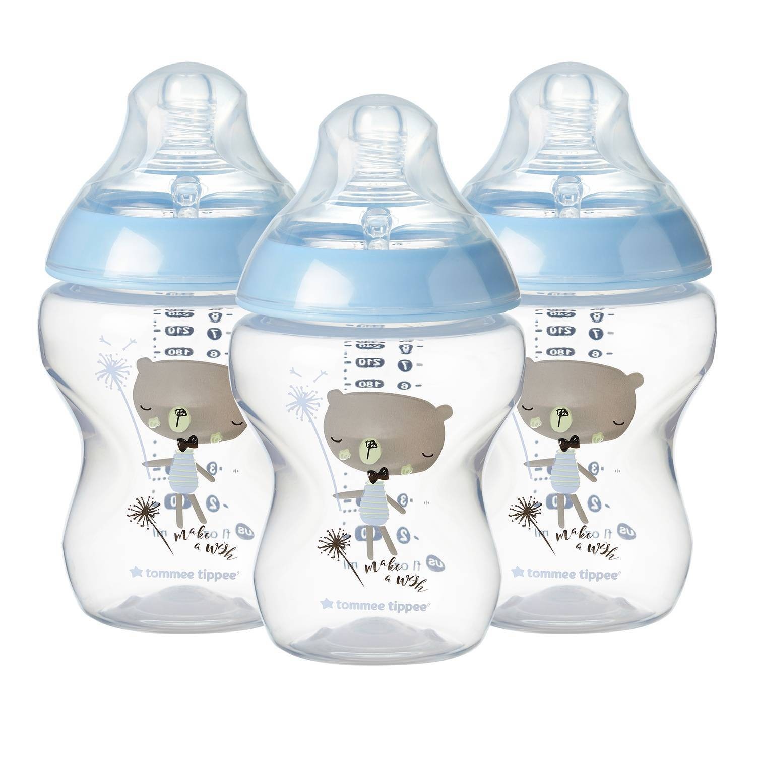 slide 1 of 6, Tommee Tippee Closer to Nature Bottle Clear, 3 ct; 9 oz