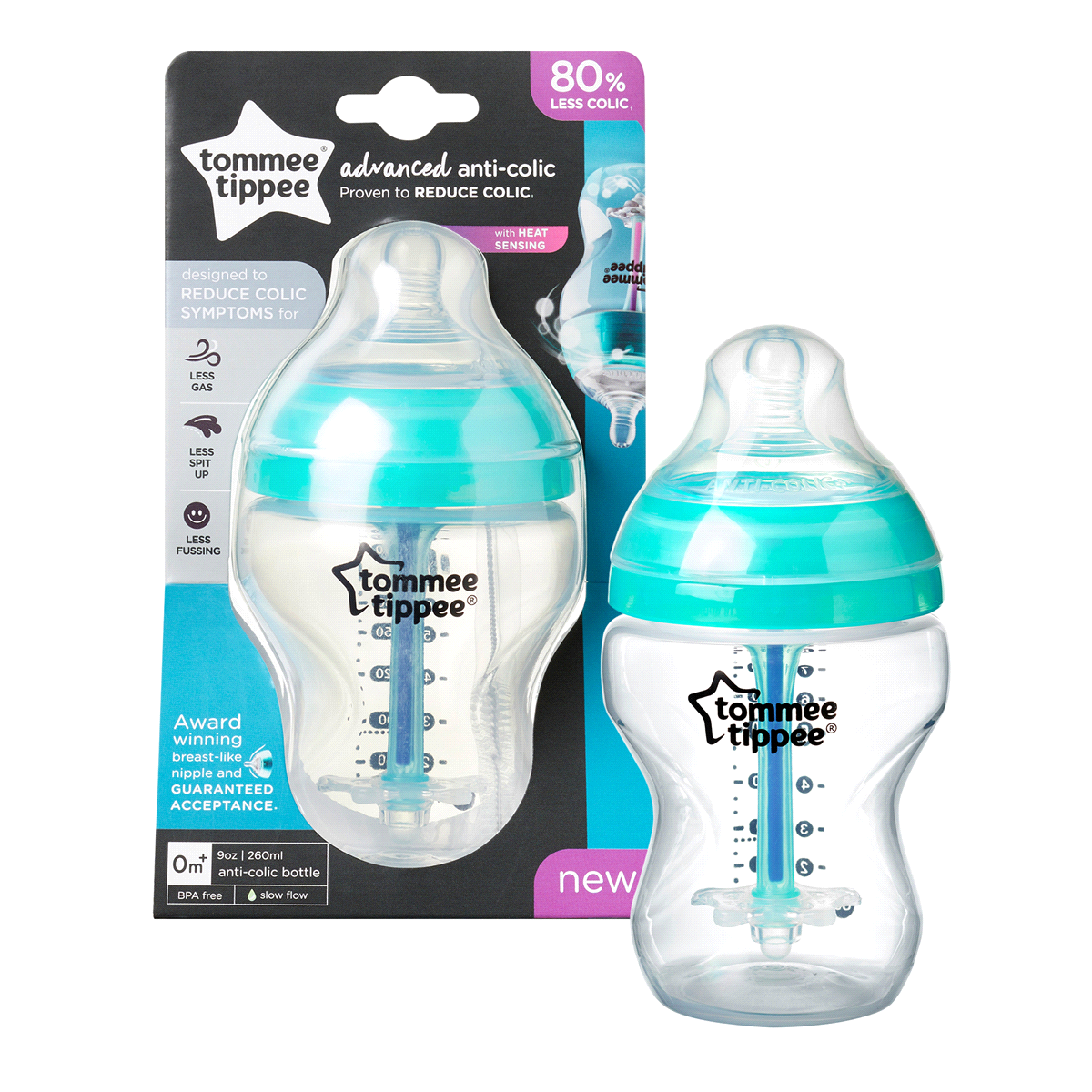 slide 4 of 8, Tommee Tippee Advanced Anti-Colic Bottle, 9 oz