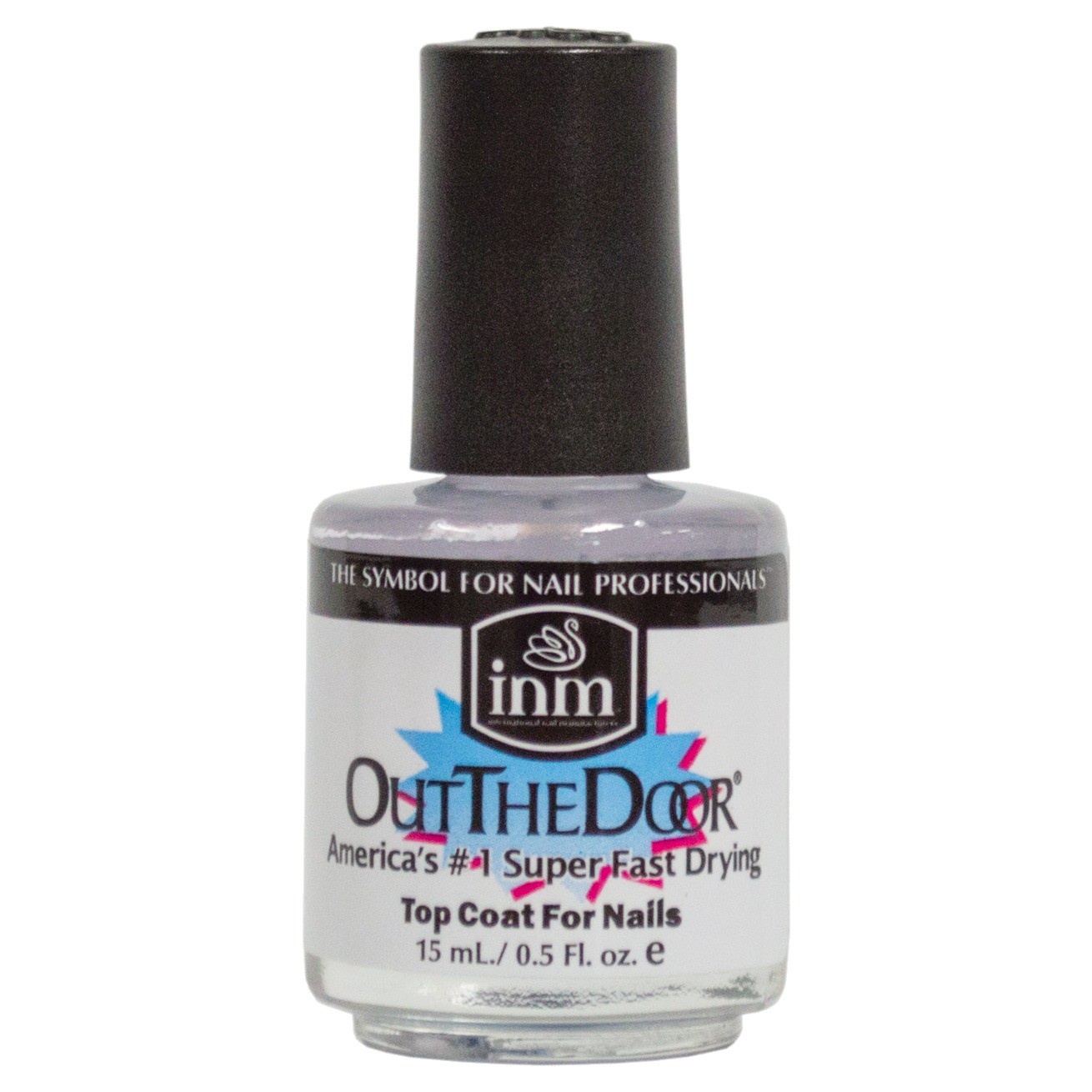 slide 1 of 4, INM Out The Door Super Fast Dry Top Coat - Clear, 0.5 fl oz