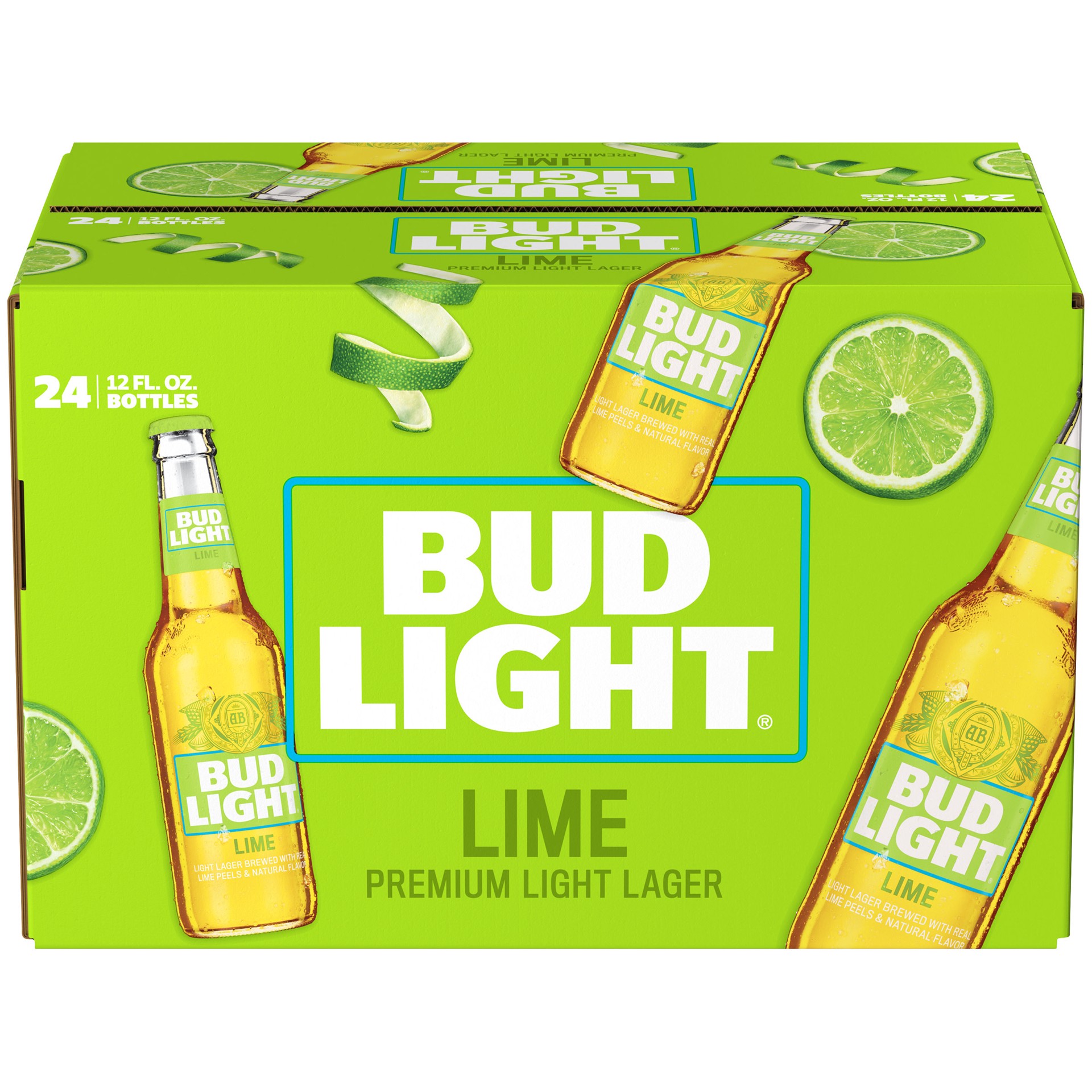 slide 1 of 3, Bud Light Lime Beer, 24 Pack 12 fl. oz. Bottles, 24 ct; 12 fl oz