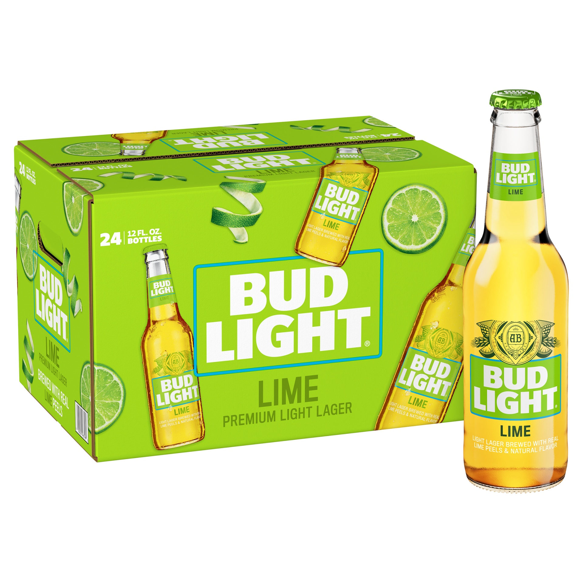 slide 1 of 1, Bud Light Lime Beer, 24 ct; 12 fl oz