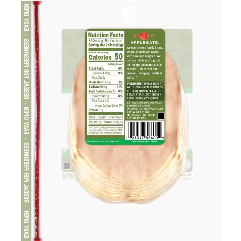 slide 2 of 4, Applegate Farms Applegate Natural Sliced Oven Roasted Turkey Breast - 7oz, 7 oz