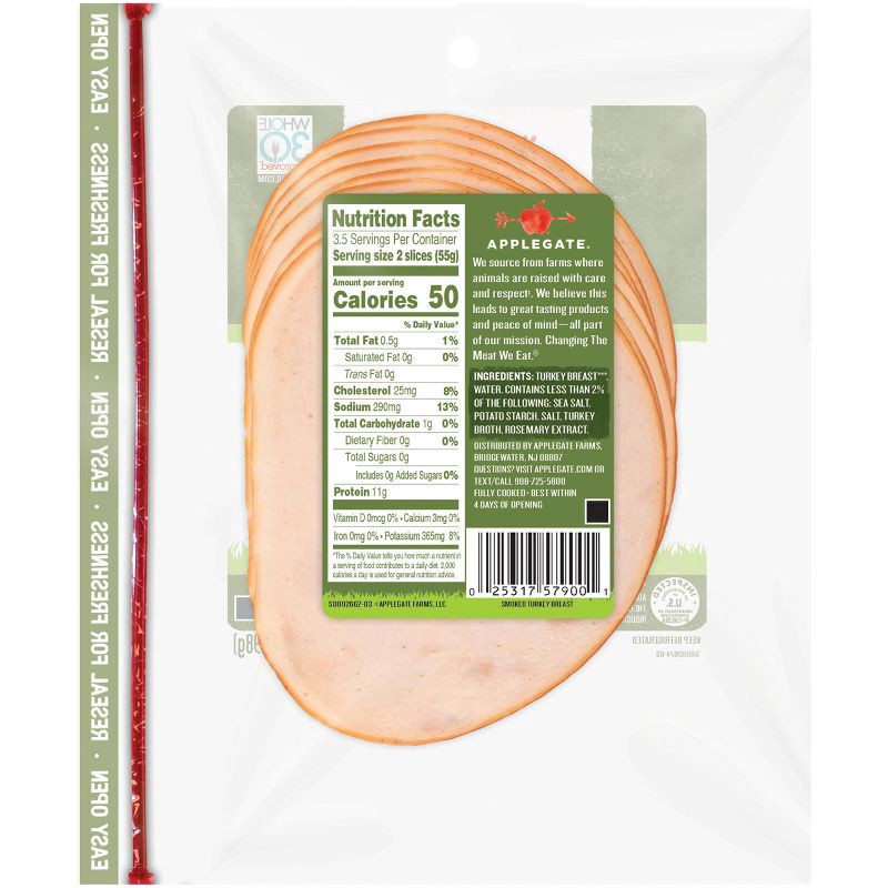 slide 2 of 5, Applegate Farms Applegate Natural Smoked Turkey Breast - 7oz, 7 oz