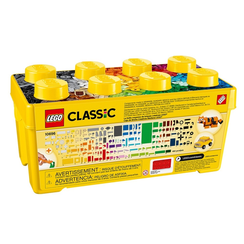 slide 2 of 10, LEGO Classic Medium Creative Brick Box Building Toys for Creative Play, Kids Creative Kit 10696, 1 ct