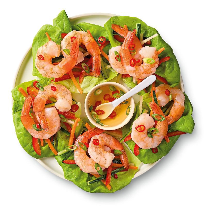 slide 4 of 4, Jumbo Tail On Peeled & Deveined Cooked Shrimp - Frozen - 26-30ct/16oz - Good & Gather™, 26 ct; 30 ct, 16 oz
