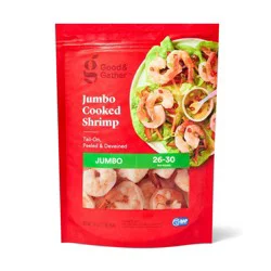 Jumbo Tail On Peeled & Deveined Cooked Shrimp - Frozen - 26-30ct/16oz - Good & Gather™