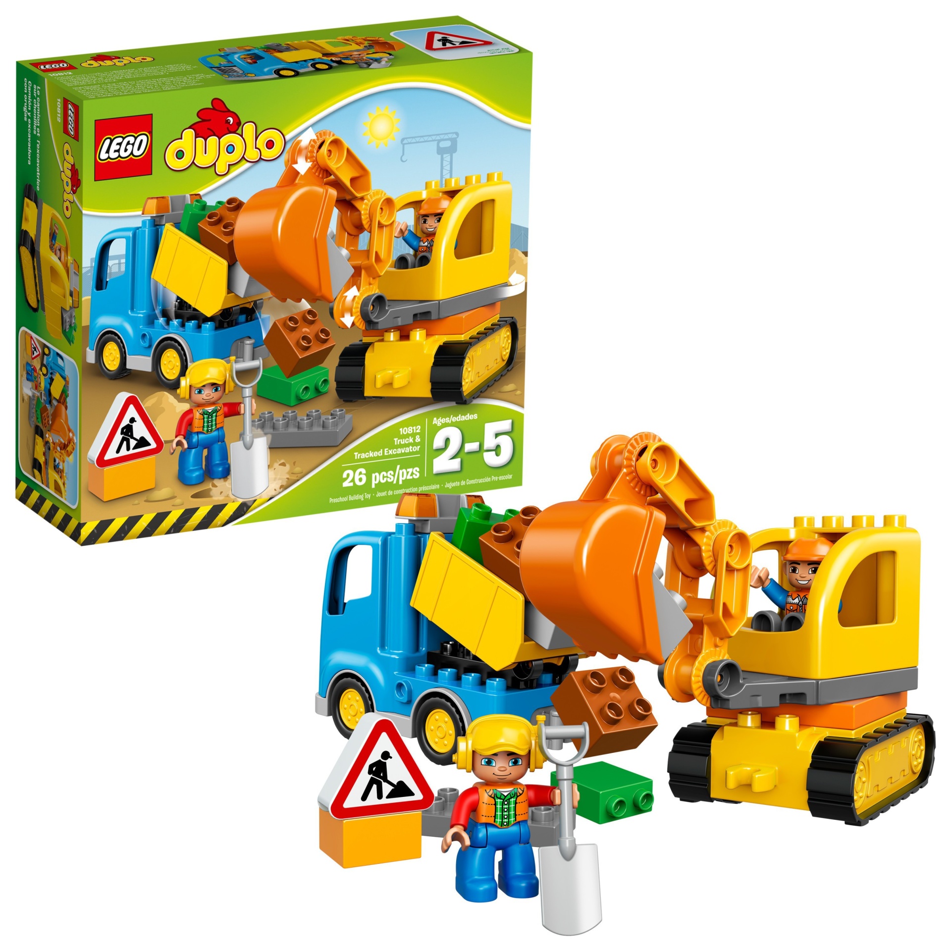 slide 1 of 8, LEGO DUPLO Truck & Tracked Excavator 10812, 1 ct