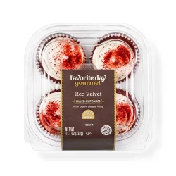 Red Velvet Cupcake With Cream Cheese Filling - 11.7oz/4ct - Favorite Day