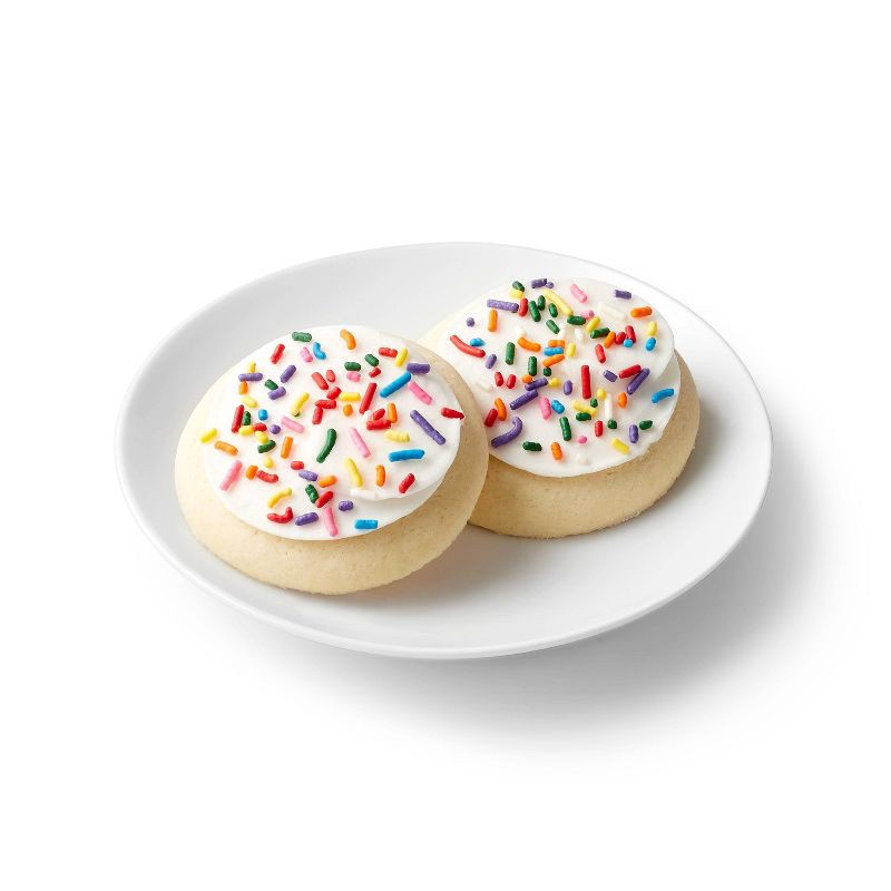 slide 2 of 3, White Frosted Sprinkles Sugar Cookies - 13.5oz/10ct - Favorite Day™, 10 ct; 13.5 oz