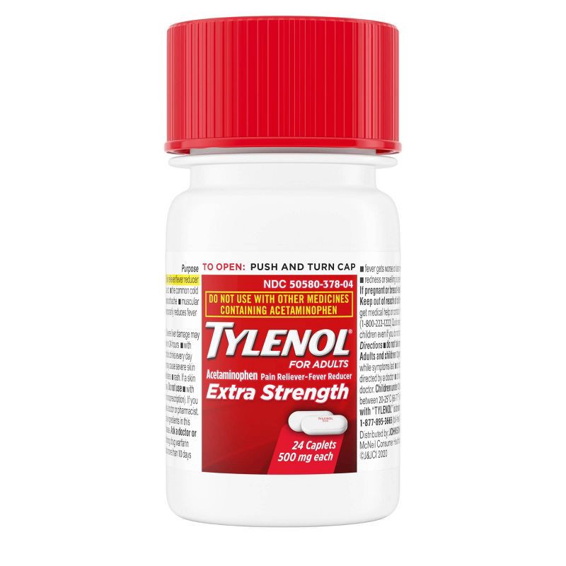 slide 1 of 9, Tylenol Extra Strength Pain Reliever and Fever Reducer Caplets - Acetaminophen - 24ct, 24 ct