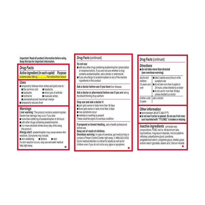 slide 7 of 11, Tylenol Extra Strength Pain Reliever and Fever Reducer Caplets - Acetaminophen - 24ct, 24 ct