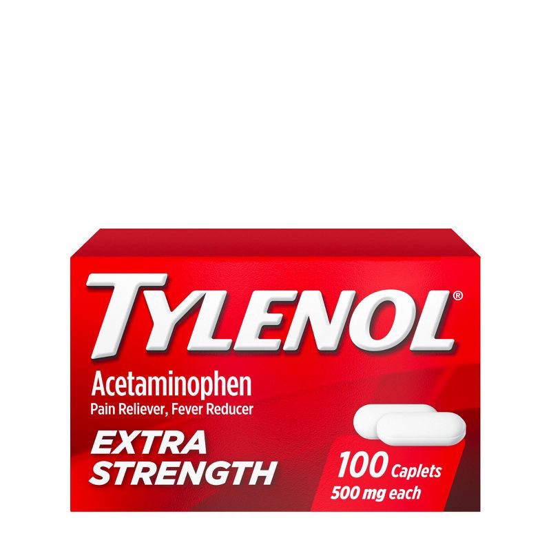 slide 1 of 12, Tylenol Extra Strength Pain Reliever and Fever Reducer Caplets - Acetaminophen - 100ct, 100 ct