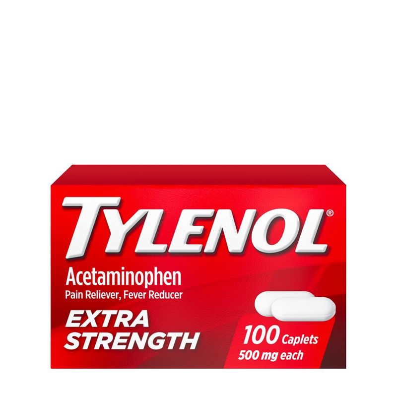 slide 1 of 6, Tylenol Extra Strength Pain Reliever and Fever Reducer Caplets - Acetaminophen - 100ct, 100 ct