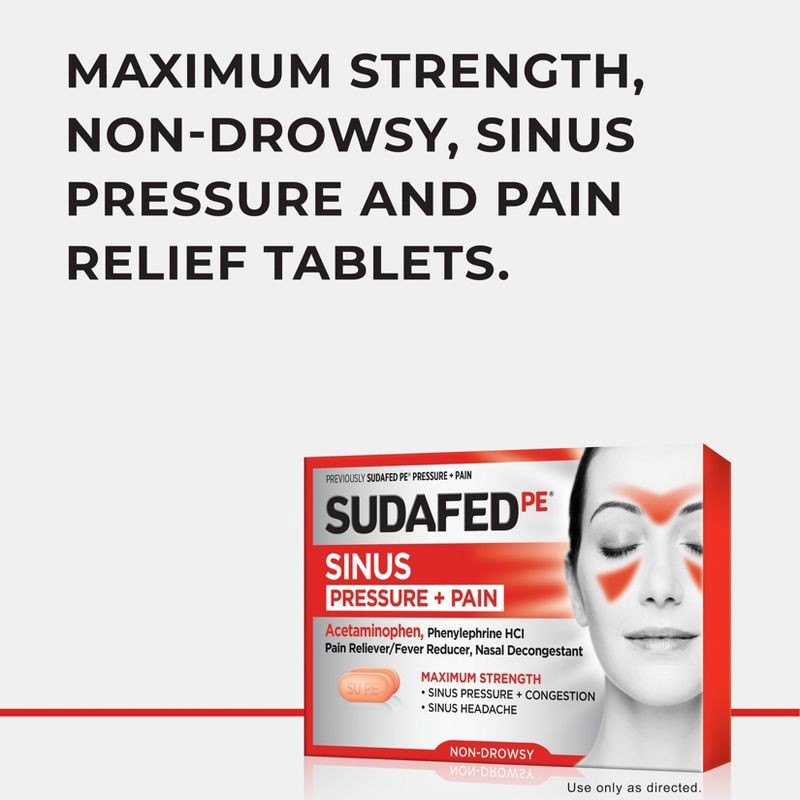 slide 8 of 8, Sudafed PE Pressure + Pain Caplets - 24ct, 24 ct