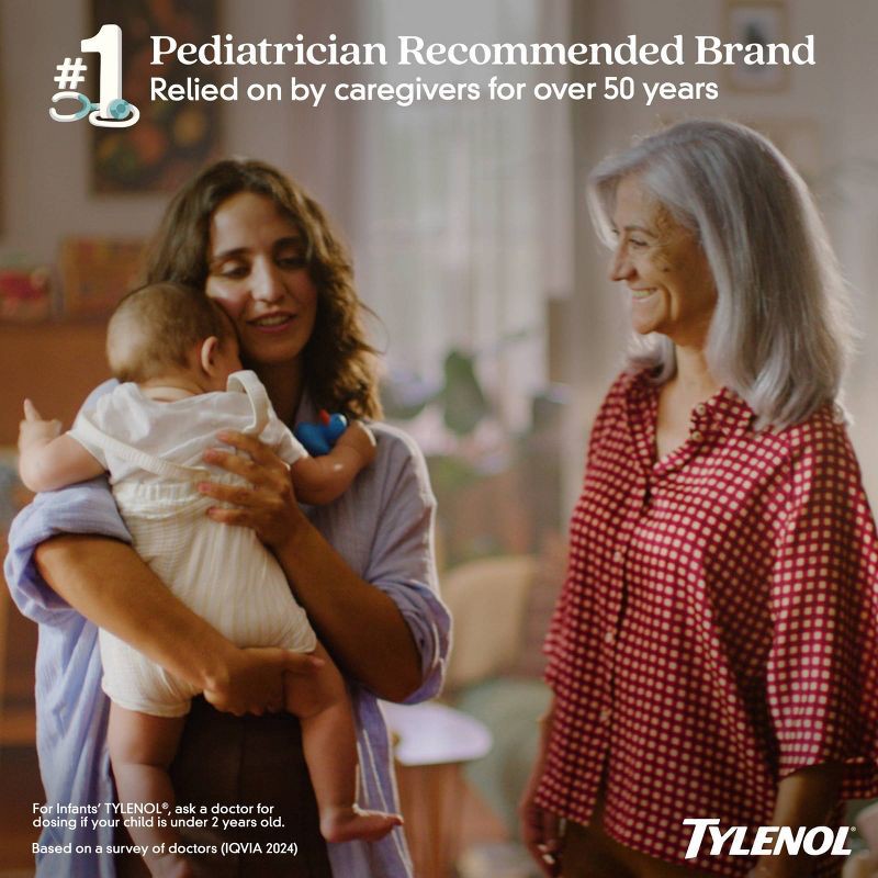 slide 8 of 9, Infants' Tylenol Pain Reliever and Fever Reducer Liquid Drops - Acetaminophen - Grape - 1 fl oz, 1 fl oz