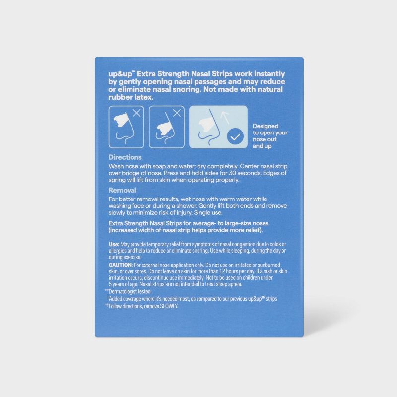slide 3 of 3, Extra Strength Nasal Strips - 26ct - up&up™, 26 ct
