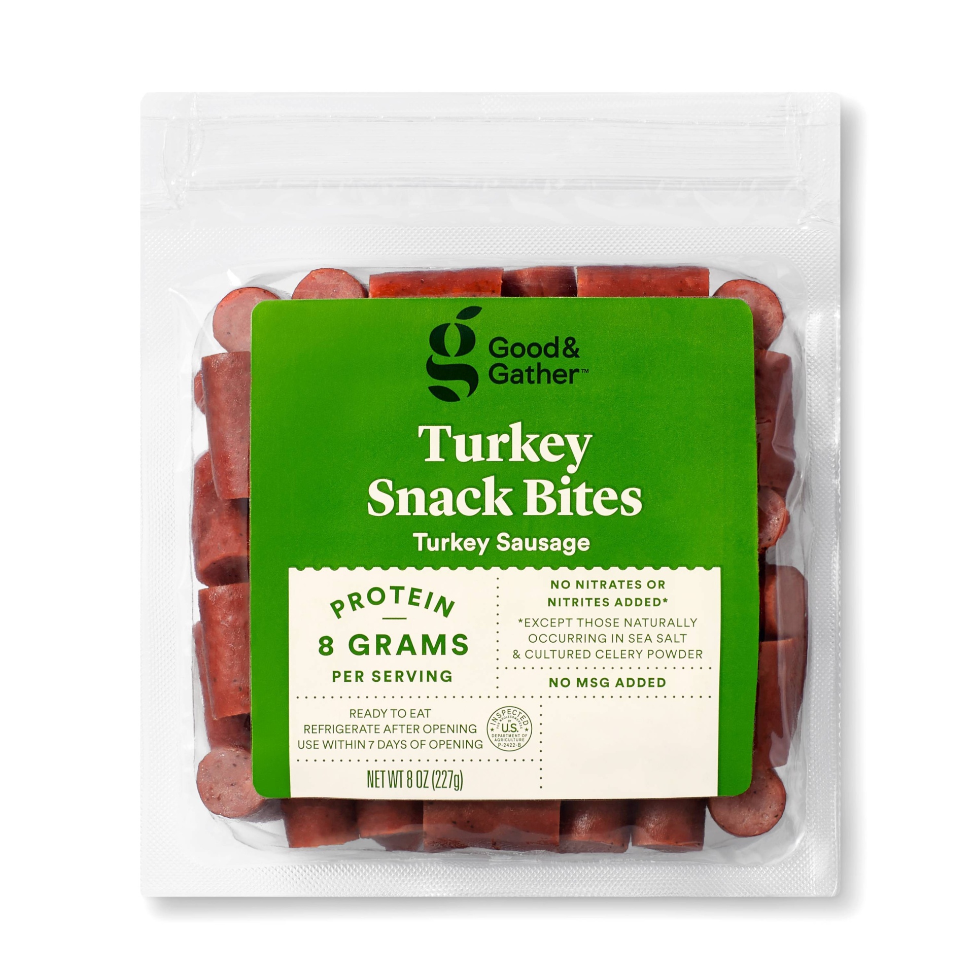 slide 1 of 3, Turkey Sausage Snack Bites - Good & Gather, 8 oz