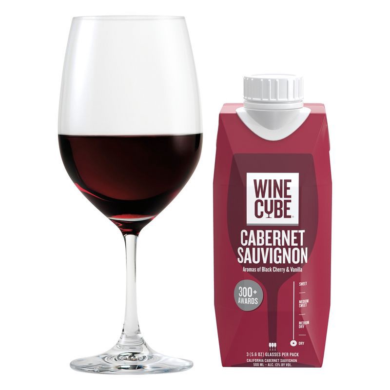 slide 2 of 3, Cabernet Sauvignon Red Wine - 500ml Carton - Wine Cube™, 500 ml