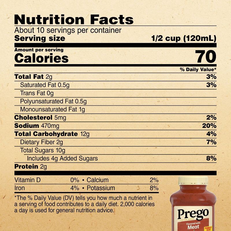 slide 5 of 10, Prego Pasta Sauce Italian Tomato Sauce with Meat - 45oz, 45 oz