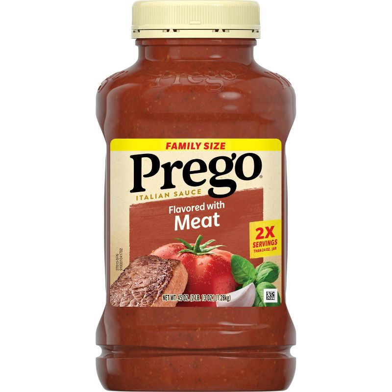 slide 1 of 12, Prego Pasta Sauce Italian Tomato Sauce with Meat - 45oz, 45 oz