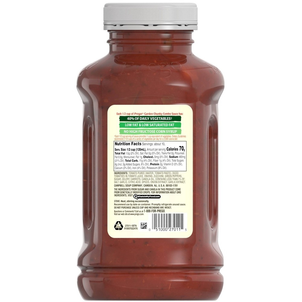 slide 4 of 6, Prego Chunky Garden Combo Italian Sauce, 45 oz