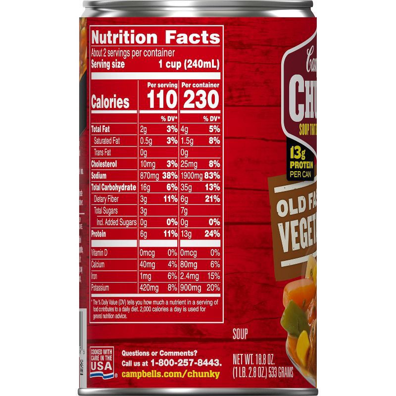 slide 14 of 14, Campbell's Chunky Old Fashioned Vegetable Beef Soup - 18.8oz, 18.8 oz