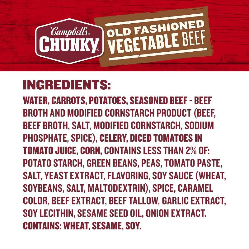 slide 9 of 14, Campbell's Chunky Old Fashioned Vegetable Beef Soup - 18.8oz, 18.8 oz