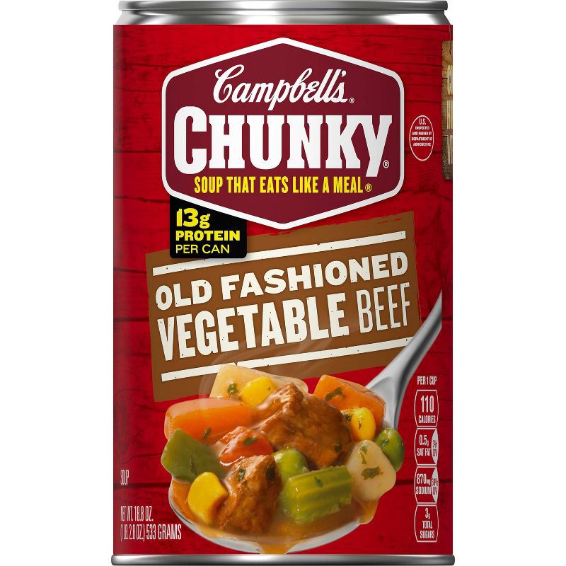 slide 11 of 14, Campbell's Chunky Old Fashioned Vegetable Beef Soup - 18.8oz, 18.8 oz